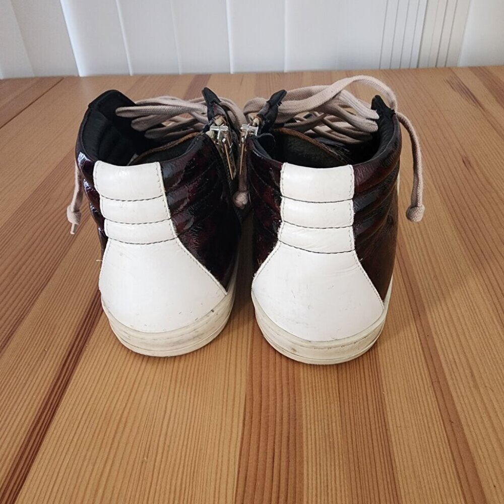 P448 Women's Skate High Top Leather Tortiseshell Sneakers - Picture 9 of 9